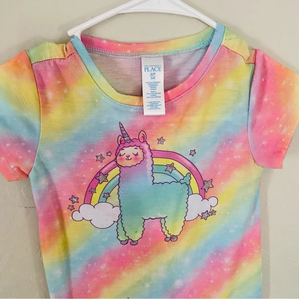 The Children’s Place Unicorn‎ Lama Pajama Dress Size 5/6